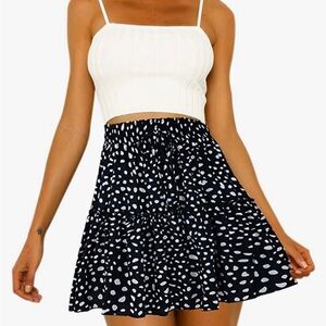 Ruffle tie up high waisted skirt